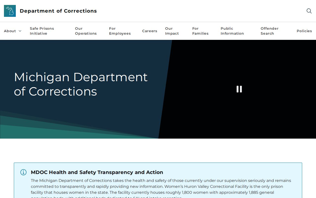 Michigan Department of Corrections information for Branch County criminal records